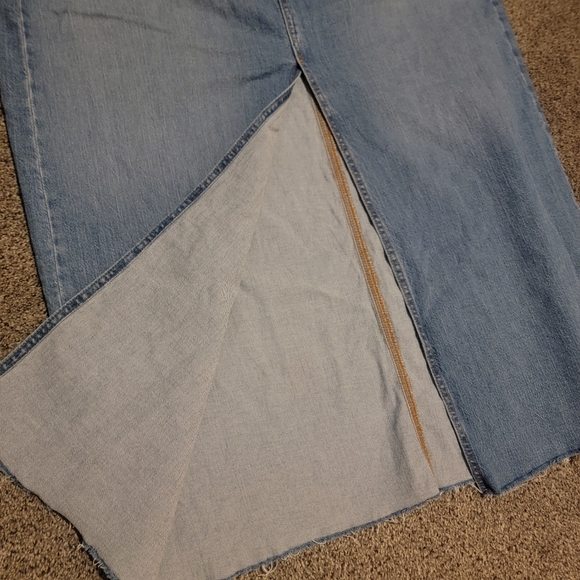 Pre-loved universal thread womens maxi fringe bottom front split demin skirt - Picture 7 of 9